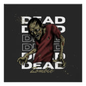 Wit en Bruin Dode Zombie Glossy Poster (Voorkant)
