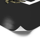 Wit en Bruin Dode Zombie Glossy Poster (Hoek)