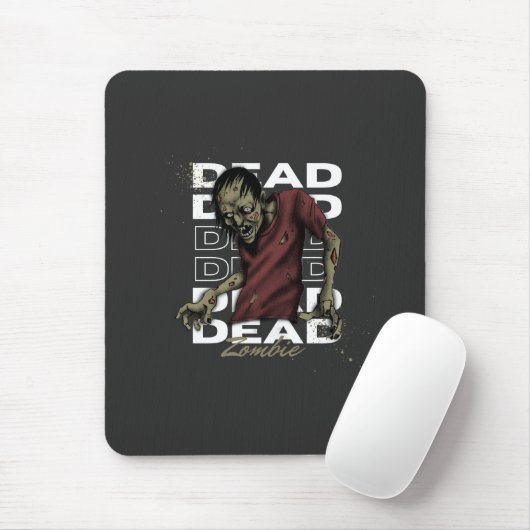 Wit en Bruin Dode Zombie Mousepad Muismat (Met muis)