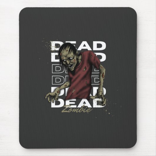 Wit en Bruin Dode Zombie Mousepad Muismat (Voorkant)