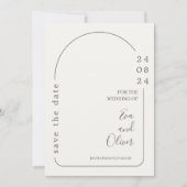 Wit en Bruin Eenvoudige Huwelijksuitnodiging Kaart (Voorkant)