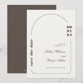 Wit en Bruin Eenvoudige Huwelijksuitnodiging Kaart (Voorkant / Achterkant)