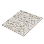 Wit en Bruin Faux Marmer Graniet Tegeltje (Zijkant)