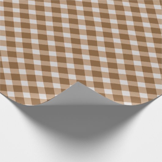 Wit en bruin geruit cadeaupapier (Hoek)