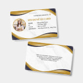 Wit en Bruin Modern Highschool ID Kaart Badge (Voor- en achterkant)