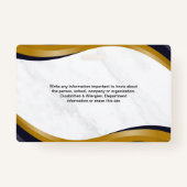 Wit en Bruin Modern Highschool ID Kaart Badge (Achterkant)