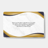 Wit en Bruin Modern Hoge School ID-kaart Badge (Achterkant)