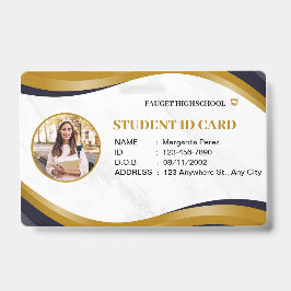 Wit en Bruin Modern Hoge School ID-kaart Badge