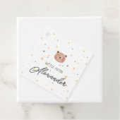 Wit en Bruin Waterverf Schattige Baby shower Bedankjes Labels (In situ)