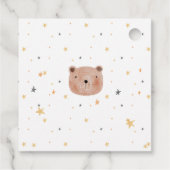 Wit en Bruin Waterverf Schattige Baby shower Bedankjes Labels (Achterkant)