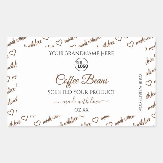 Wit- en bruin Word-labels voor cloudproducten toev Rechthoekige Sticker (Voorkant)