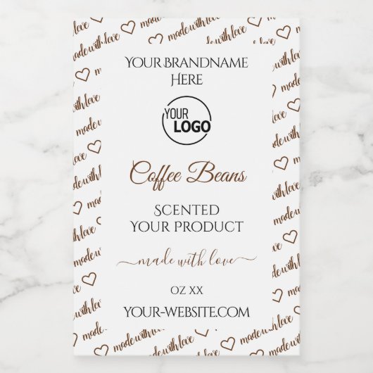 Wit- en bruin Word-labels voor cloudproducten toev Voedselcontainer Etiket (Enkel label)