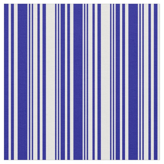 Wit en donkerblauw gestreept patroon stof (Close Up)