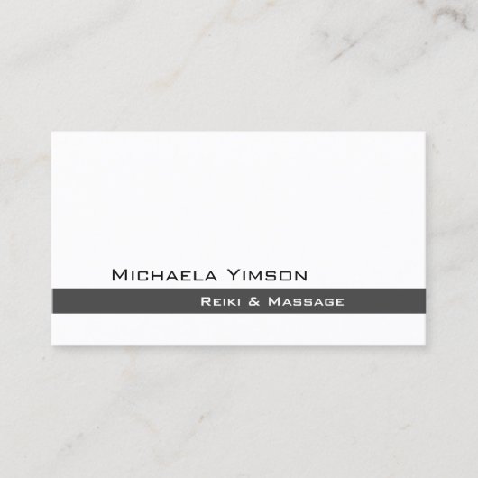 Wit en Donkergrijs Chic met Photo Professional Visitekaartje (Voorkant)