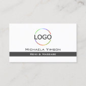 Wit en donkergrijs met Logo & Photo Professional Visitekaartje (Voorkant)