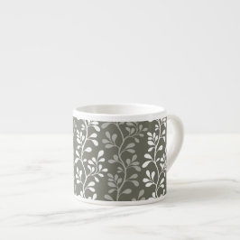 Wit en donkergroen minimaal modern botanisch espresso kop