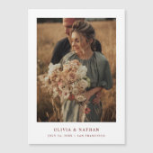 Wit en Donkerrood | Magnetische foto Bewaar de dat (Voorkant)