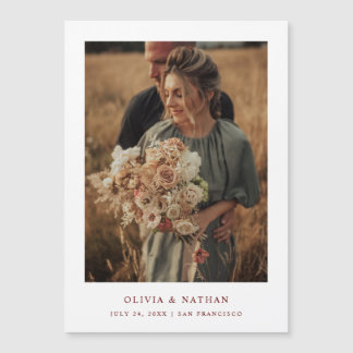 Wit en Donkerrood | Magnetische foto Bewaar de dat