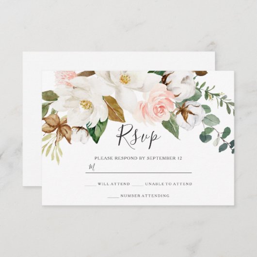 Wit en Duizelend al Seizoenen Berichten RSVP Kaartje (Voorkant / Achterkant)