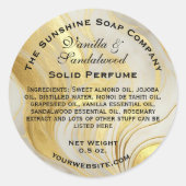 Wit en Faux Goud Marmeren zeep cosmetisch Ronde Sticker (Voorkant)