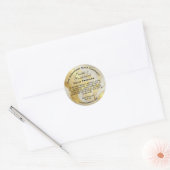 Wit en Faux Goud Marmeren zeep cosmetisch Ronde Sticker (Envelop)