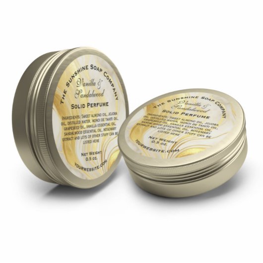 Wit en Faux Goud Marmeren zeep cosmetisch Ronde Sticker
