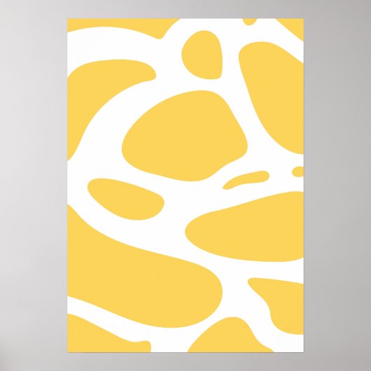 Wit en geel abstract poster (Voorkant)