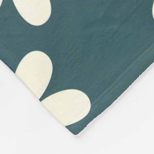 Wit en Geel bloemenpatroon Fleece Deken (Hoek)