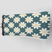 Wit en Geel bloemenpatroon Golfheadcover (Voorkant)