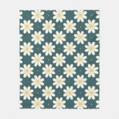 Wit en geel bloempatroon fleece deken (Voorkant)