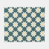 Wit en geel bloempatroon fleece deken (Voorkant (Horizontaal))