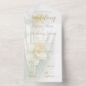 Wit en geel Daffodil Weddenschap All In One Uitnodiging (Binnen)