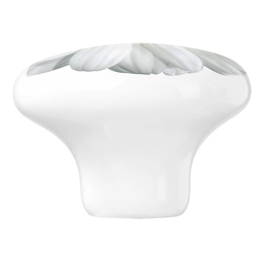 Wit en geel Daisy Keramische Knop (Zijkant)