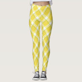 Wit en geel geruite leggings (Voorkant)