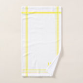 Wit en geel Gestreepte Aangepaste Initialen Bad Handdoek (Handdoek)
