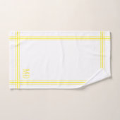 Wit en geel Gestreepte Aangepaste Initialen Bad Handdoek (Handdoek)