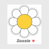 Wit en geel hippie retro Daisy Sticker (Vel)