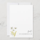 Wit en geel huwelijk kaart (Achterkant)