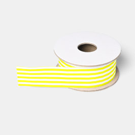 Wit en Geel Streep Grosgrain Lint
