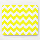 Wit en Geel Zigzag Patroon Muismat (Voorkant)