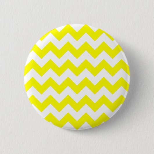 Wit en Geel Zigzag Patroon Ronde Button 5,7 Cm (Voorkant)