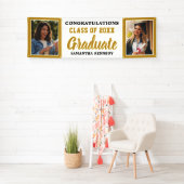 Wit En Goud 2 Foto Congrats 2026 Afstuderen Spandoek (Insitu)