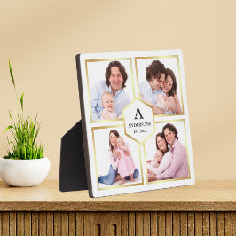 Wit en Goud 4 Foto's Familie Fotocollage Fotoplaat