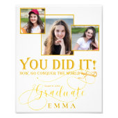 Wit en Goud Afstuderen Multi Photo Keepsake Foto Afdruk (Voorkant)