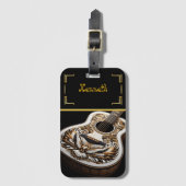 Wit en goud akoestisch bagagelabel (Voorkant (verticaal))