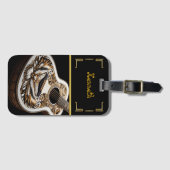 Wit en goud akoestisch bagagelabel (Voorkant (horizontaal))