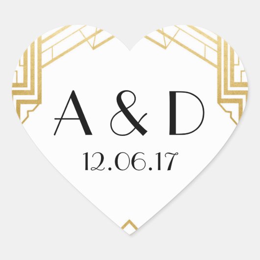 Wit en goud Art Deco 1920 Ronde Stickers Label (Voorkant)