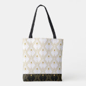 Wit en goud art-deco patroon 11 tote bag (Achterkant)