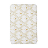 Wit en goud art-deco patroon badmat (Voorkant Verticaal)