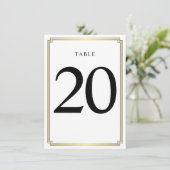 Wit en goud art deco tafelnummer (Staand voorkant)